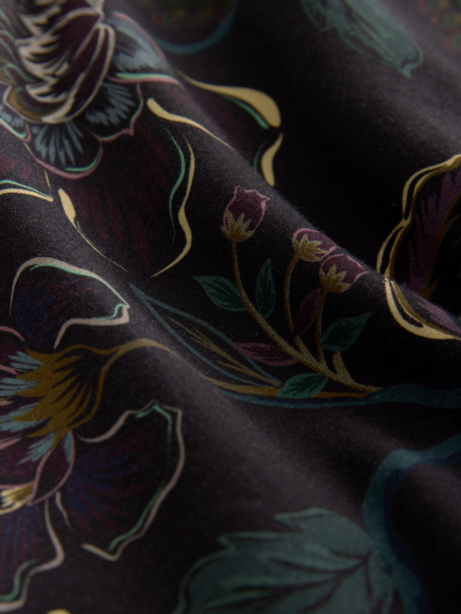 Zwart - Overhemd met bloemenprint en korte mouwen