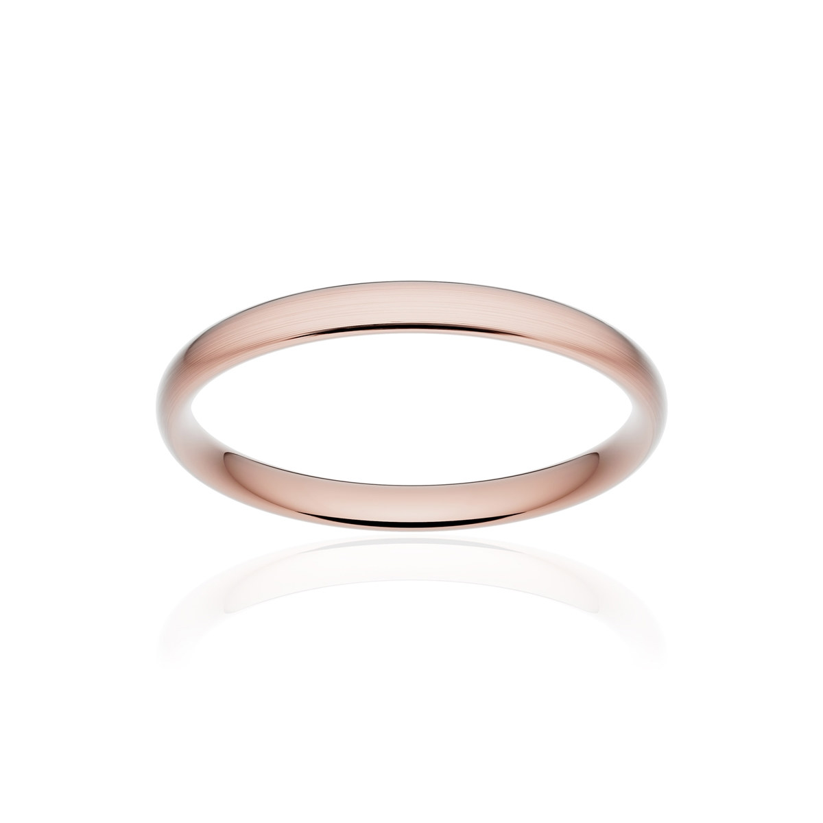 Alliance or 750 rose brossé demi-jonc confort 2,5mm