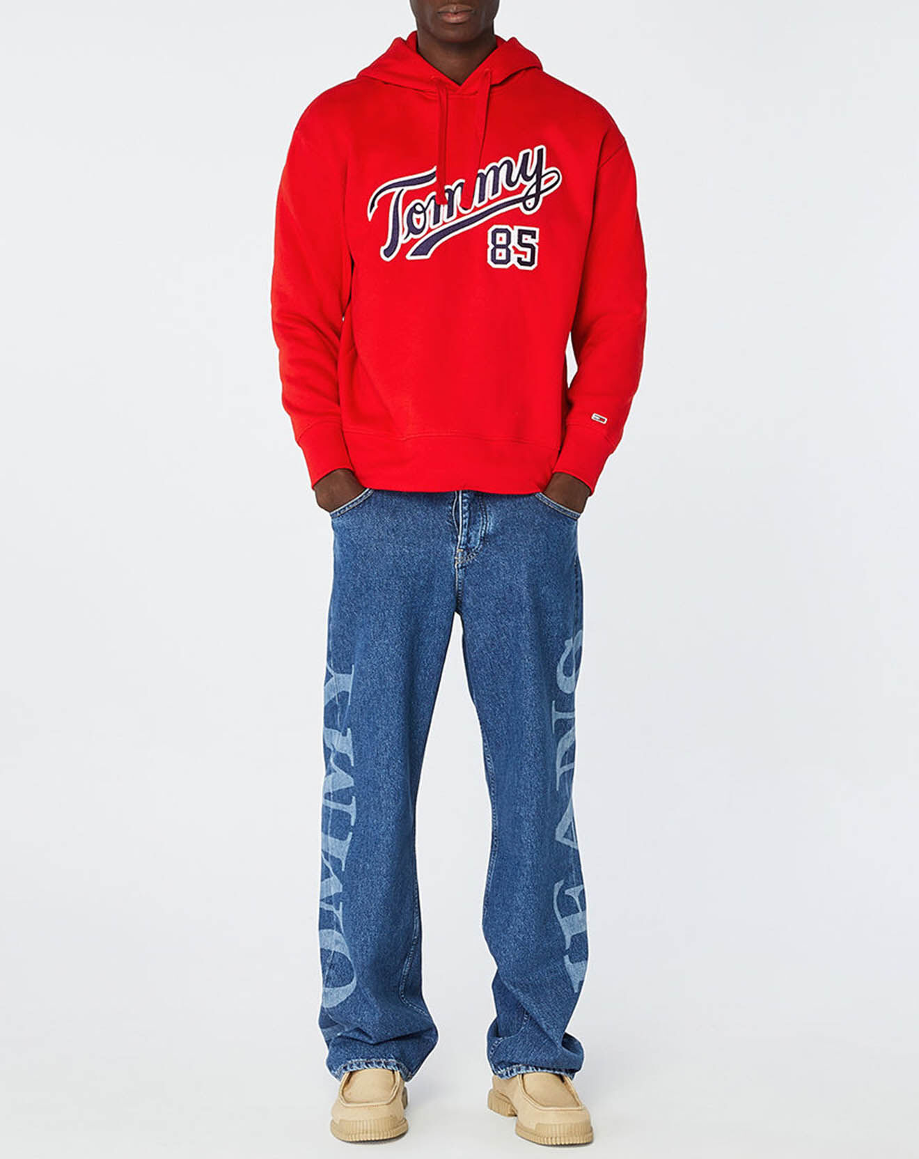 Tommy Jeans Sweat à capuche College 85 rouge