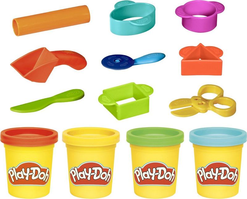 Play-Doh - Mijn Eerste Set - Boetseerklei - 4 Potten - Blauwe Groene Rode Gele Klei
