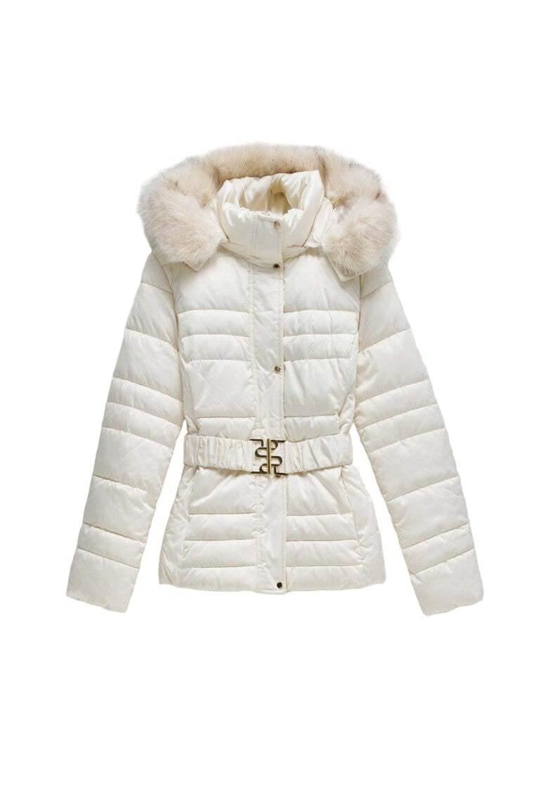 Salsa Steppjacke »Salsa Jeans Steppjacke Short Puffer Coat With Fur Hood«