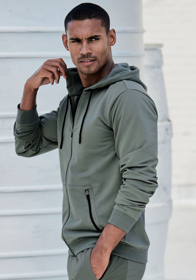 le jogger® Kapuzensweatjacke , mit seitlichen Reissverschlusstaschen