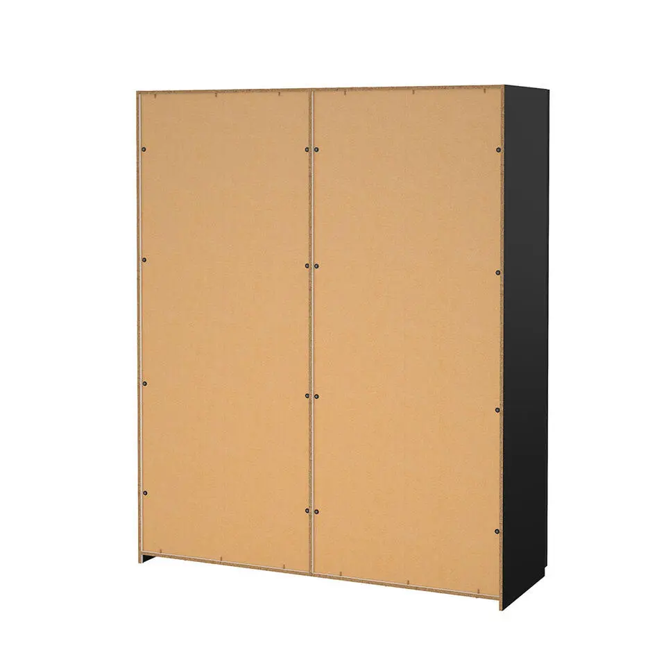 Hioshop Como schuifdeurkast 2 deuren 180x220cm mat zwart