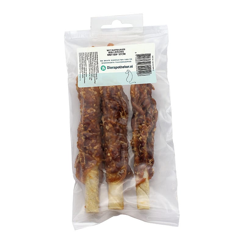 Rawhide Rolls met Kip 17 cm Snack Dierapotheker.nl 3 stuks