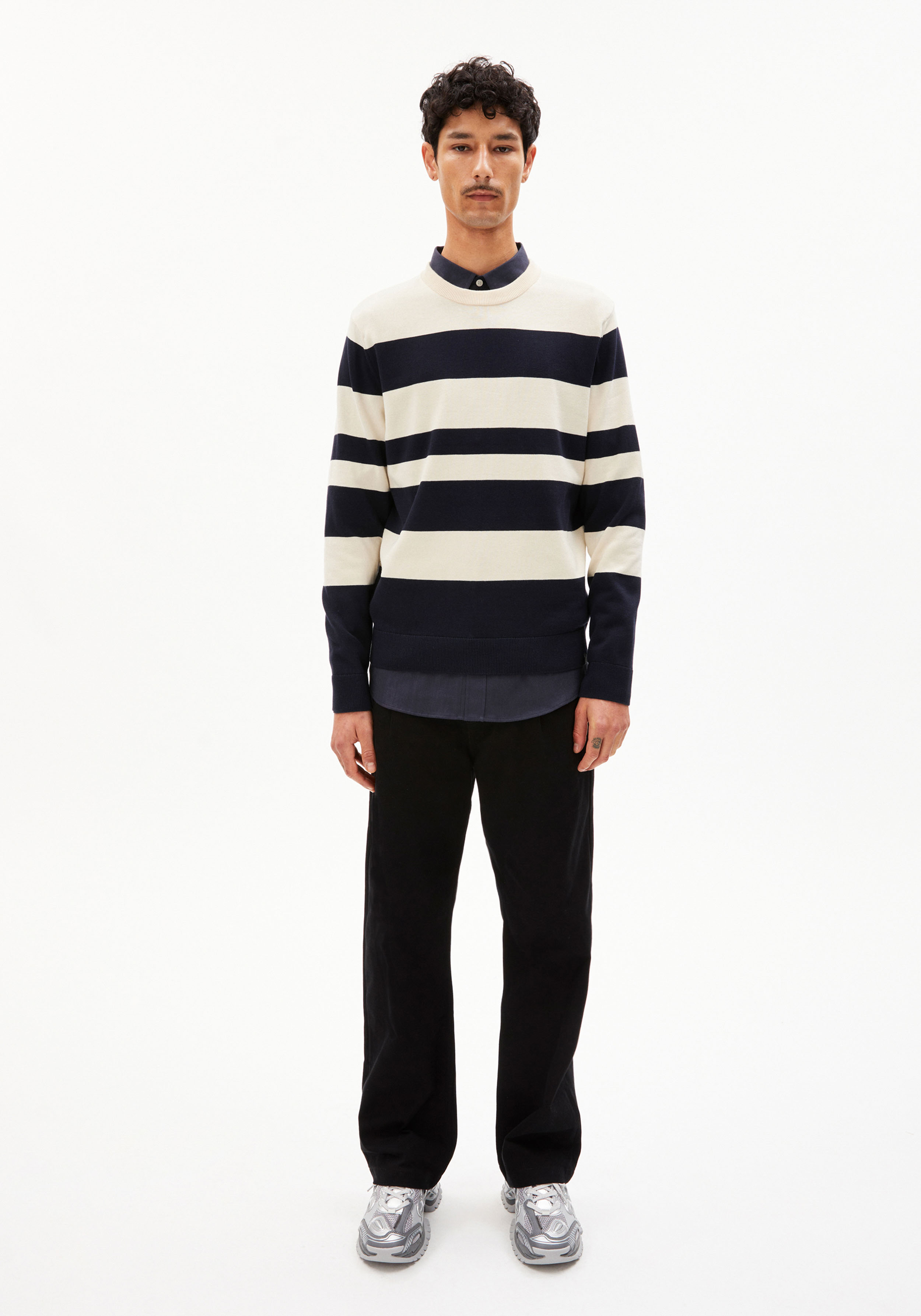 Armedangels Strickpullover Graado Night Sky-Oatmilk