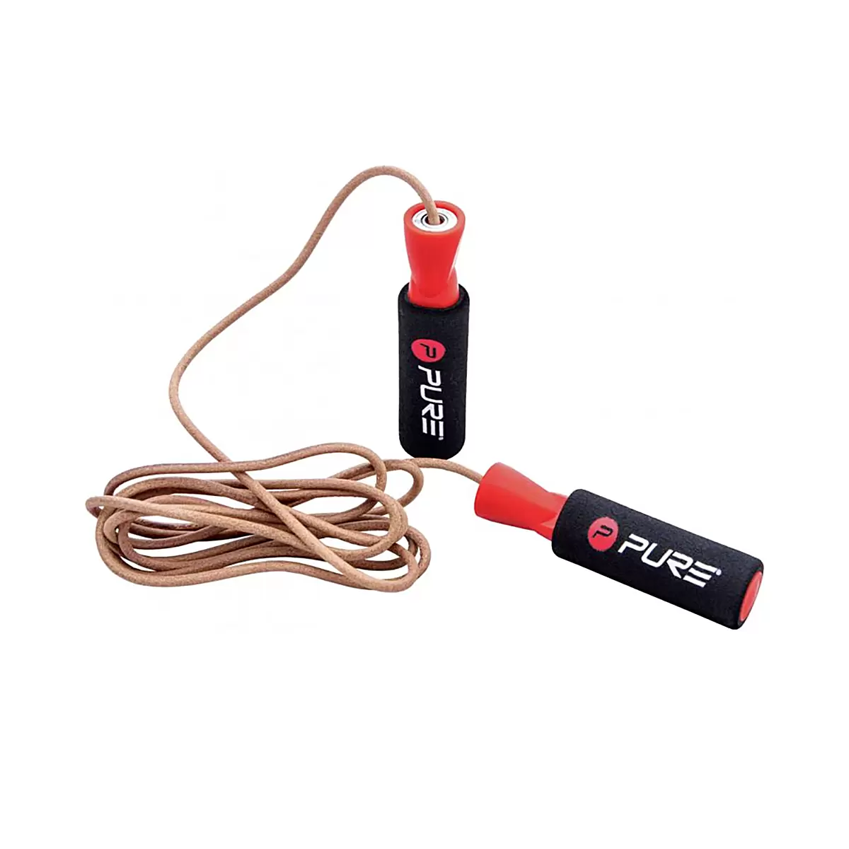 Springseil aus Leder Pure2Improve hellbraun,rot,schwarz