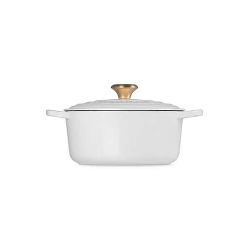 Le Creuset Signature Rund Støbejernsgryde, White, 4,2 L