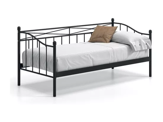 Lit banquette noir SOBLA 90x200 - Style contemporain
