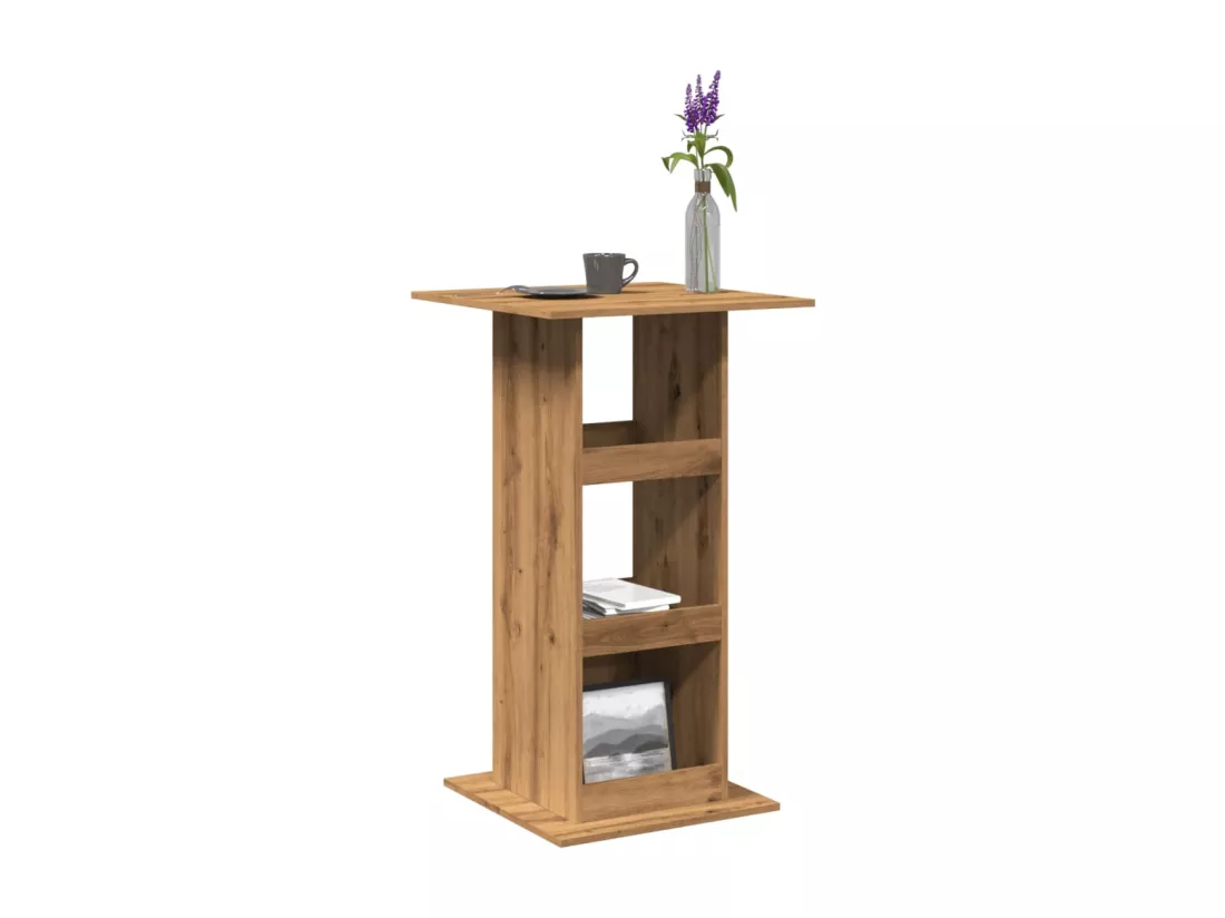 Table de bar avec rangement chêne artisanal bois d’ingénierie