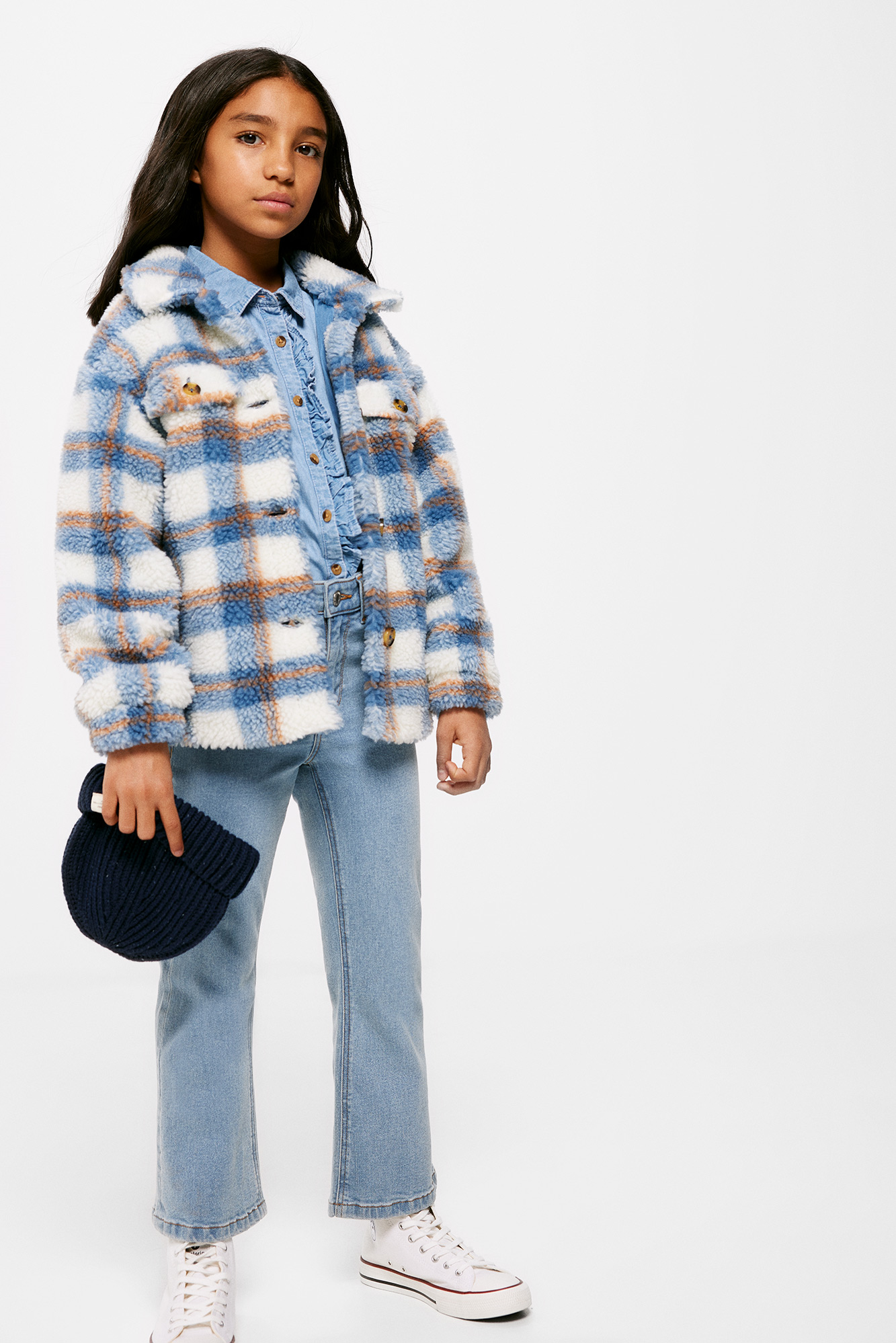Calças jeans flare para meninas