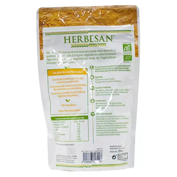 Herbesan Superfood Cúrcuma Orgânica 200g