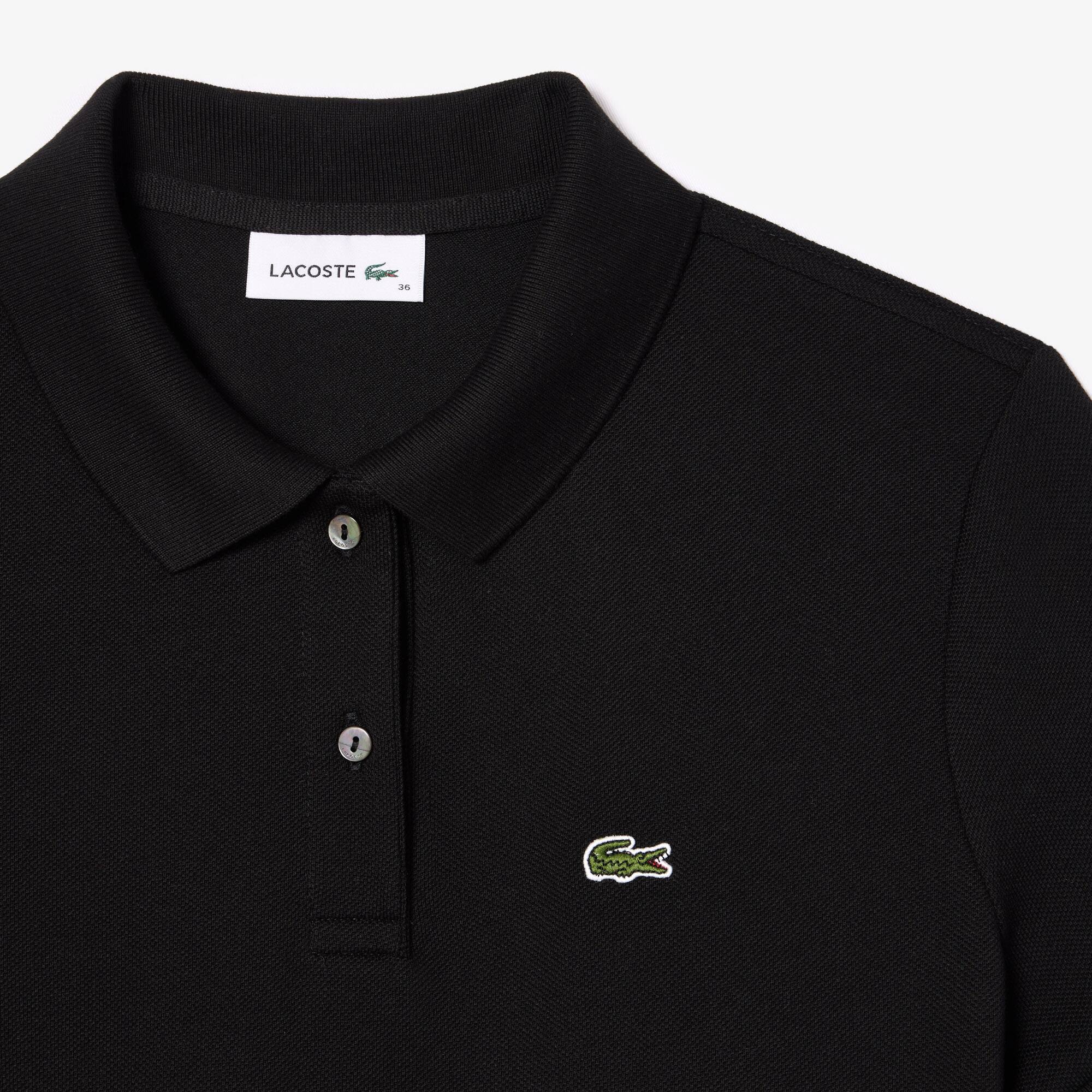 Damen LACOSTE Polokleid aus Piqué mit Strick-Details Kleider & Röcke - Schwarz - Lacoste - Damen