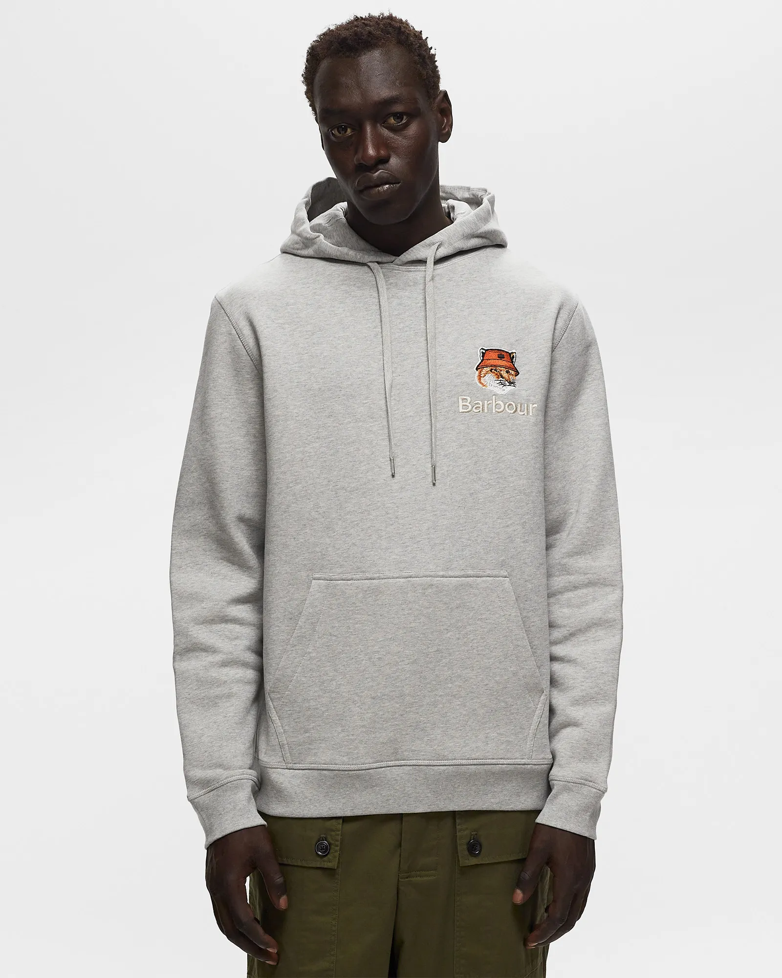 Moletom com capuz Barbour X Maison Kitsune com estampa de cabeça de raposa