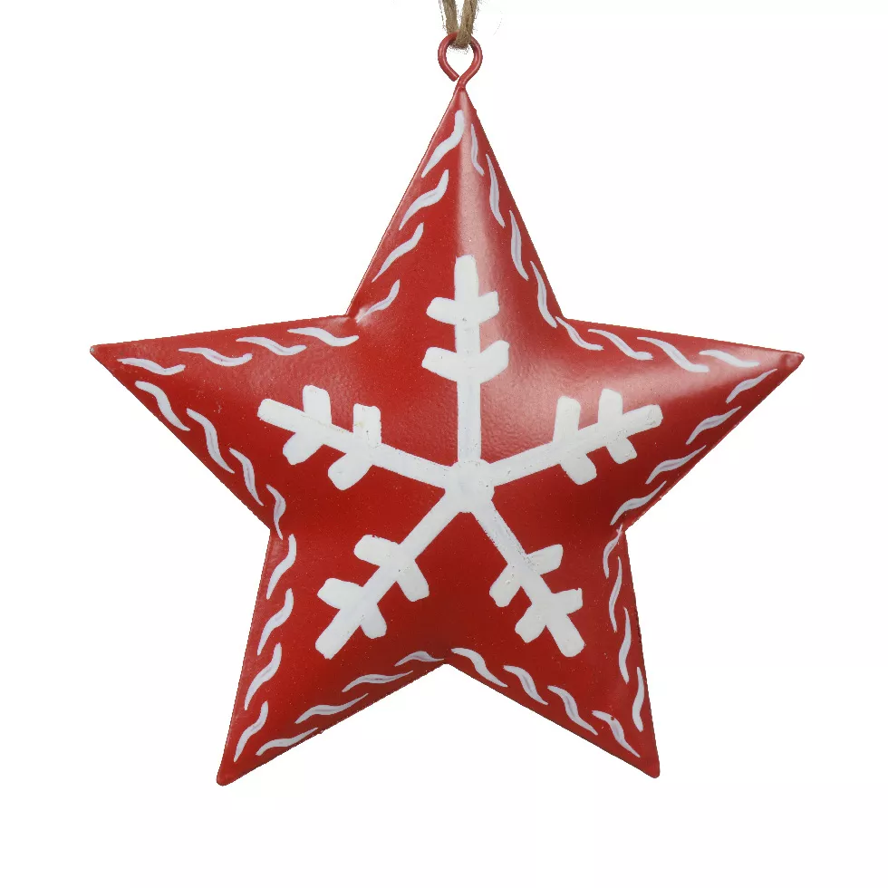 Étoile de Noël à suspendre en métal (D11 cm) Avoriaz Rouge