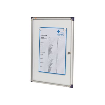 Nobo - Vitrine intérieure 4 A4 (510 x 680 mm) - cadre aluminium fond métal