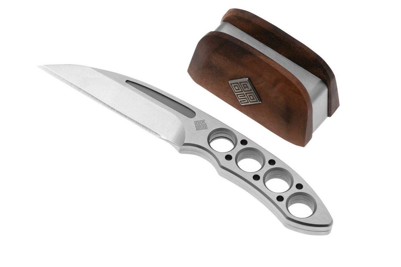 Ocaso Duo Desk Knife 80DKW Wharncliffe, With Stand, vaste bureaumessen, Wes Crawford design