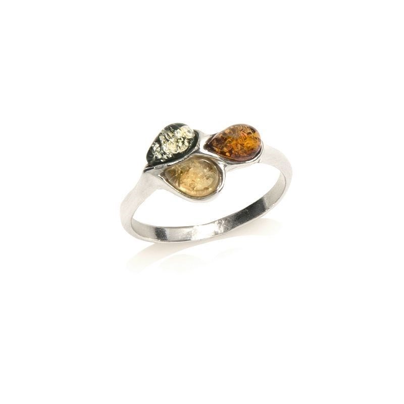 Bague argent 925 Ambre veritable de la mer Baltique