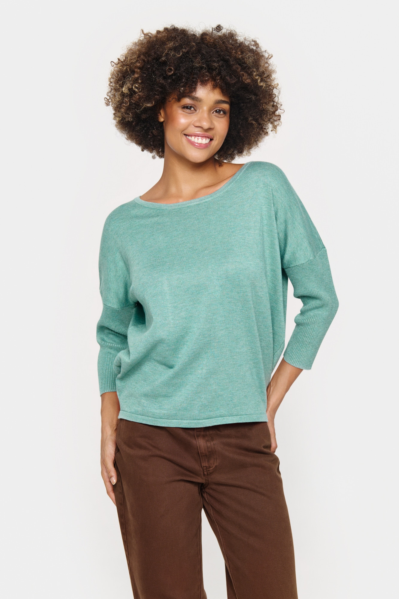 Saint Tropez Rundhalspullover »A2561, MilaSZ R-Neck«, Feinstrick mit Viskose, Casual Fit