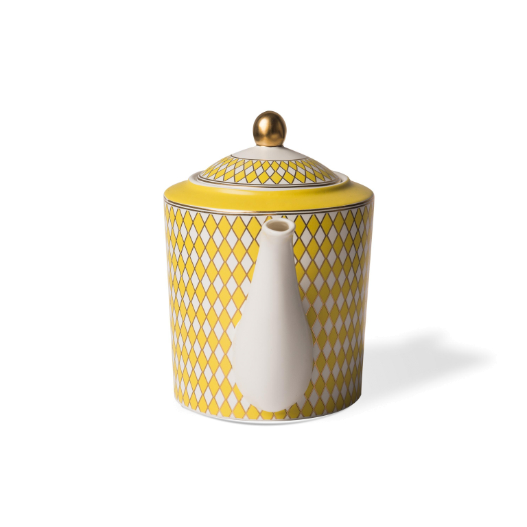 POLSPOTTEN Chess theepot geel