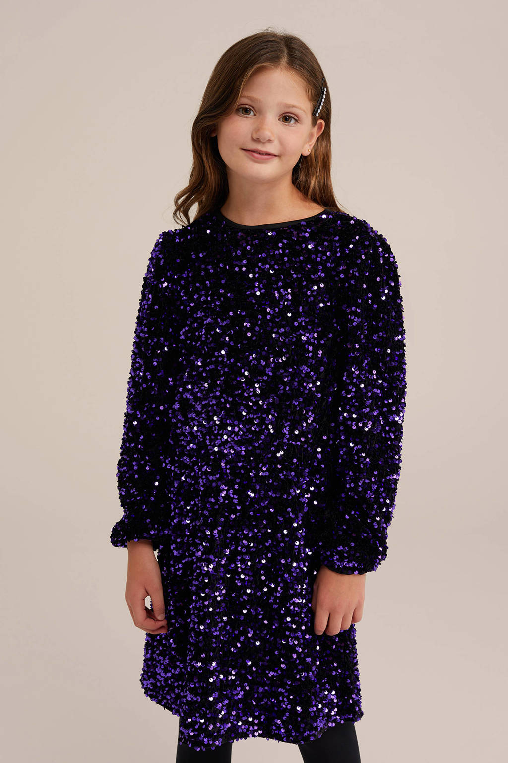 WE Fashion jurk donkerpaars