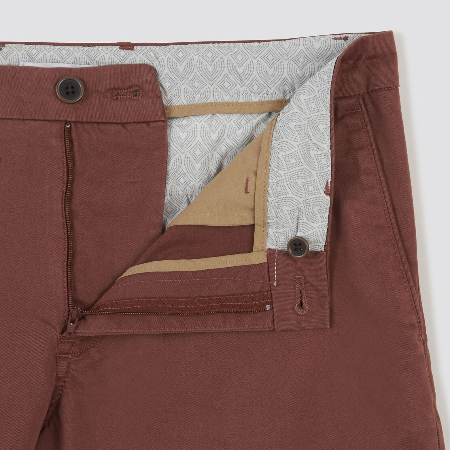 Bermuda chino uni avec ceinture Marron