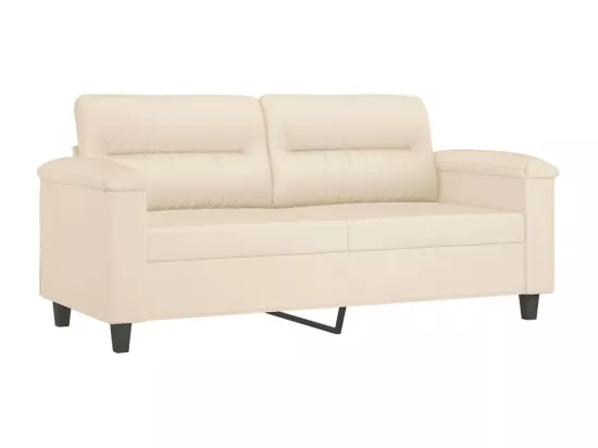 Ensemble de canapés 3 pièces avec coussins beige tissu microfibre