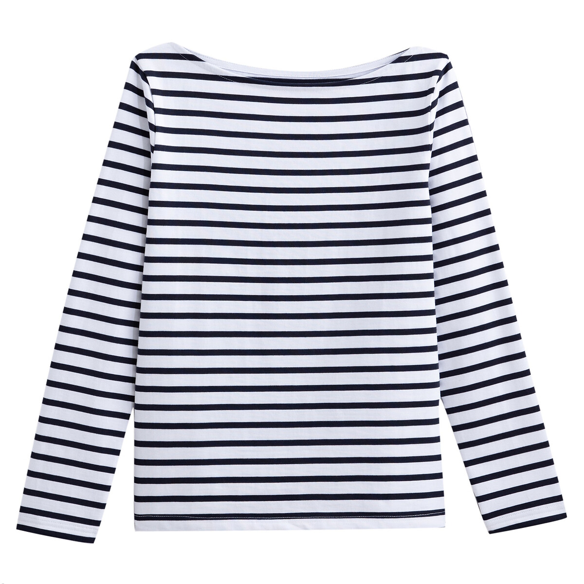 COLEÇÃO LA REDOUTE<br>Camiseta listrada com decote canoa e mangas compridas
