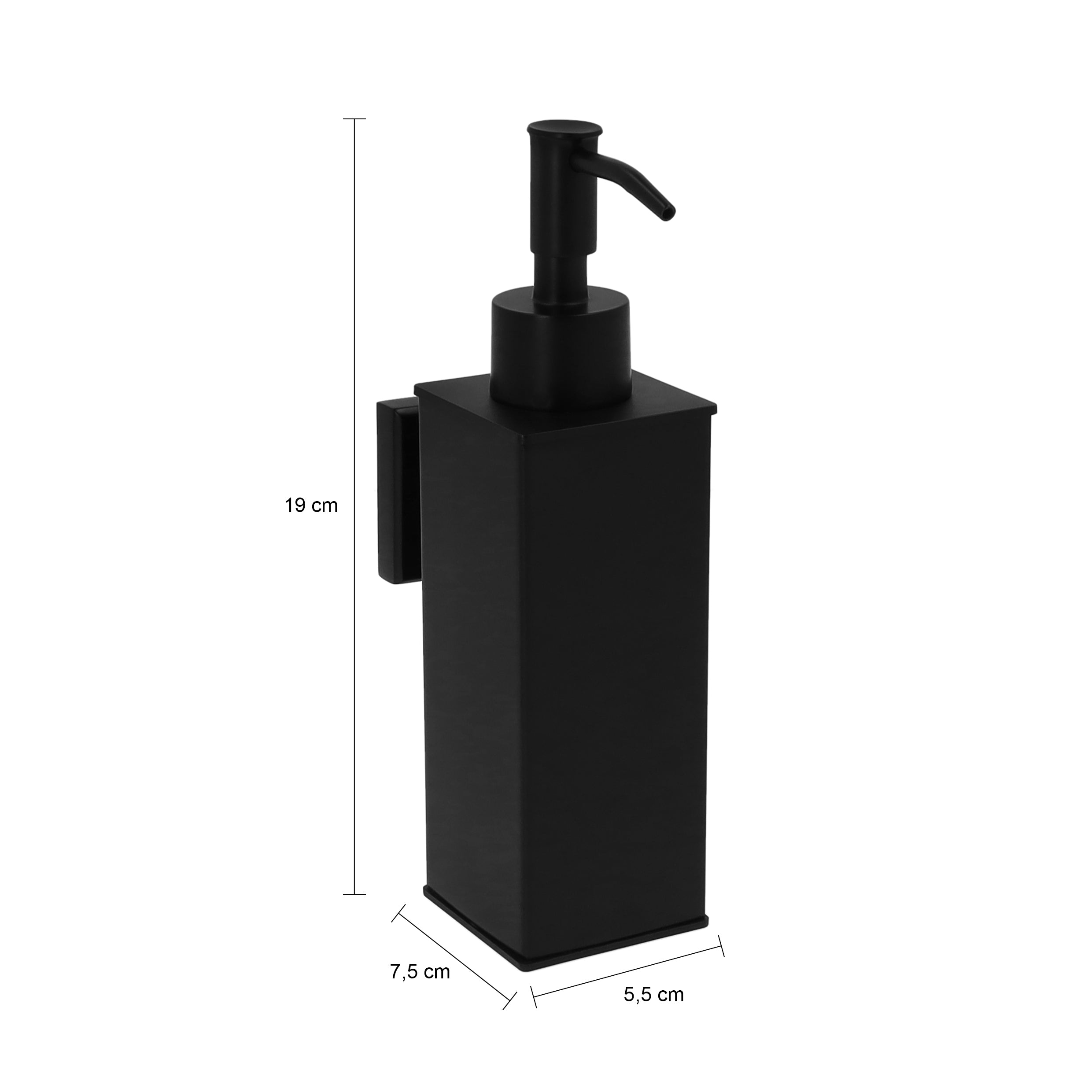QUVIO Zeepdispenser - Wandmontage - RVS - Zwart
