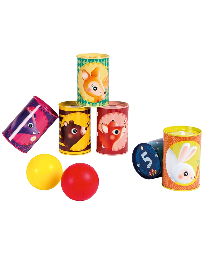 Dosenwerf-Spiel WALDBEWOHNER 8-teilig in bunt