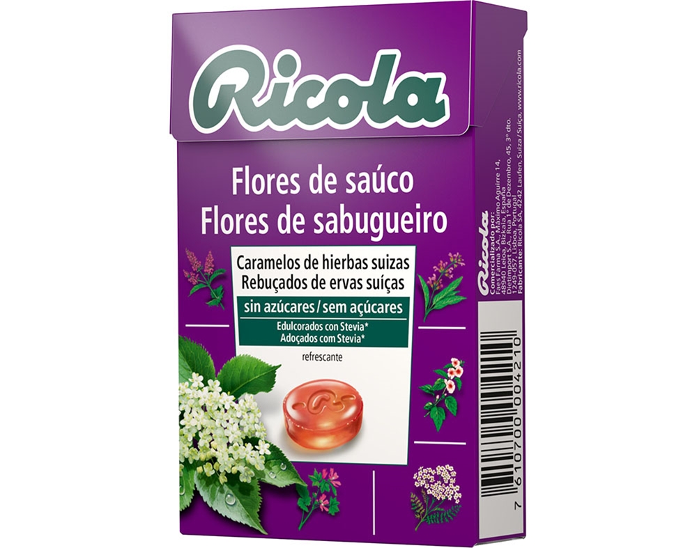REBUÇADOS RICOLA SEM AÇÚCAR FLOR SABUGUEIRO 50G