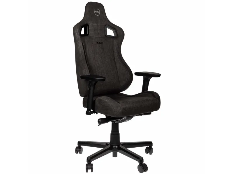 Noblechairs EPIC Compact - Stol - armstøtter - T-formet - vippe - aluminium, polyurethan, tekstil, nylon/polyetylen, polyuretan-læder, koldskum, stålramme - antracit/karbon