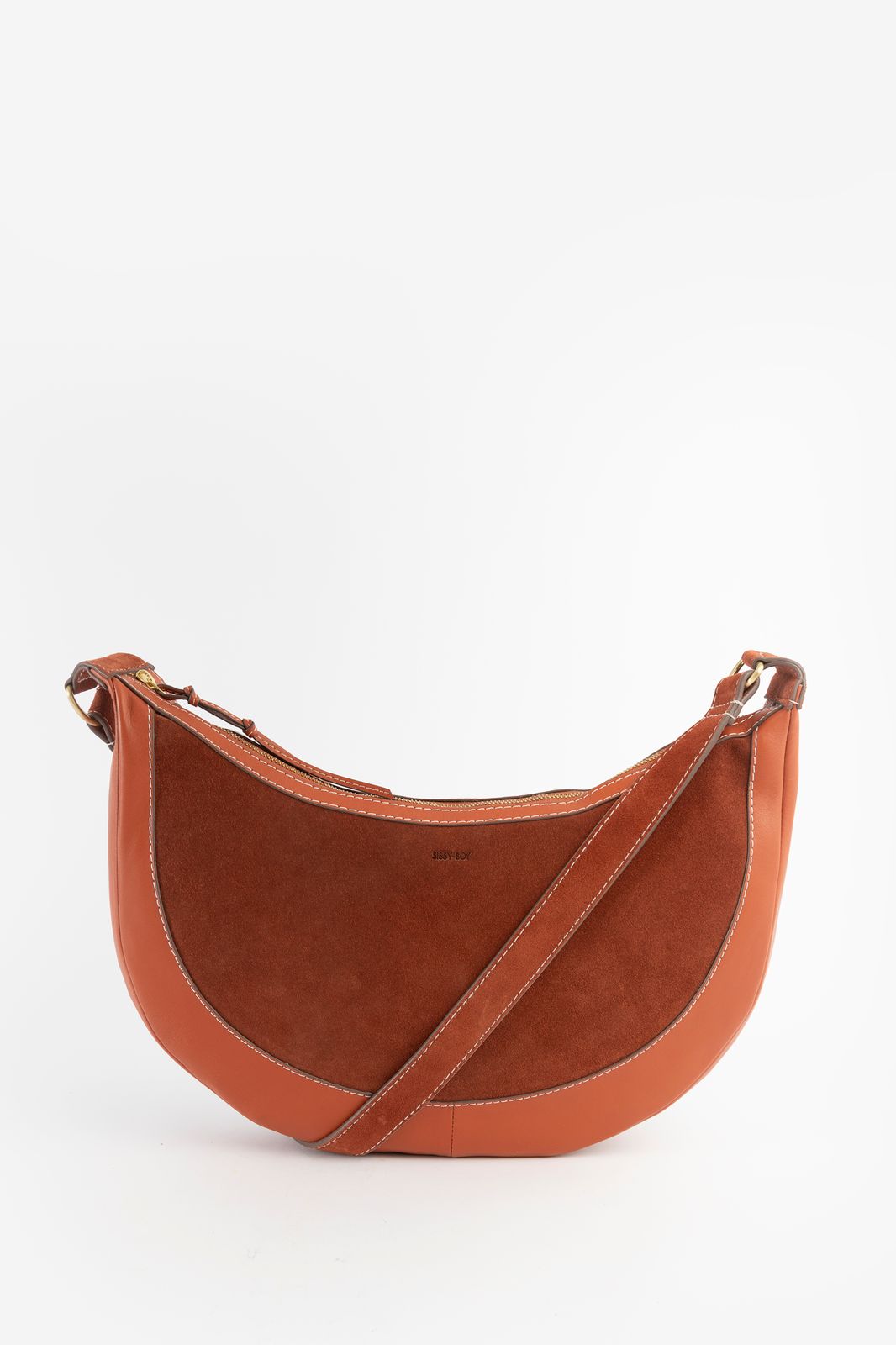 Donkeroranje suède crossbody bag