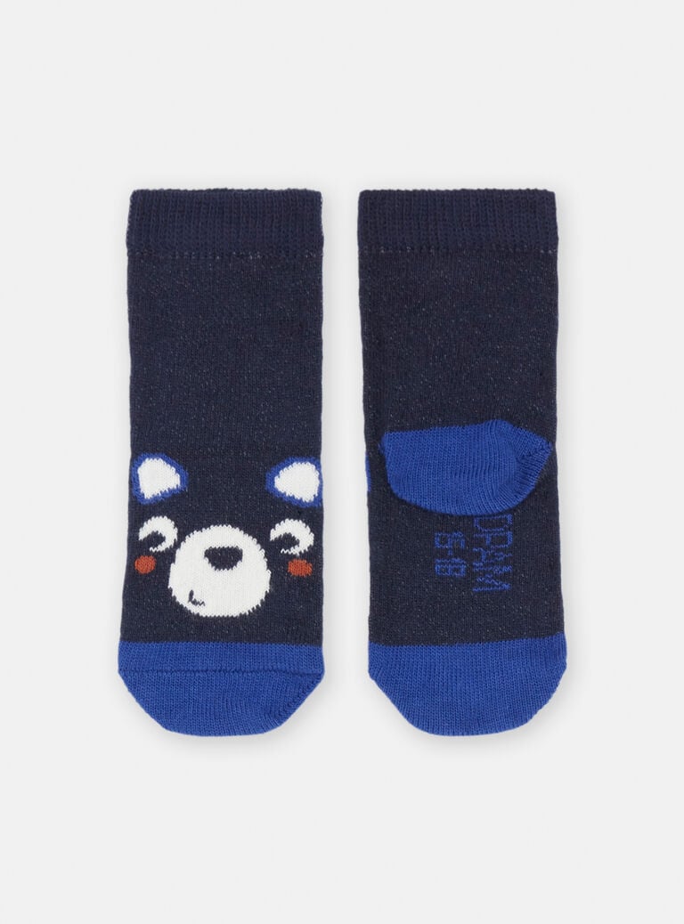 Chaussettes bleu marine à motif ours bébé garçon