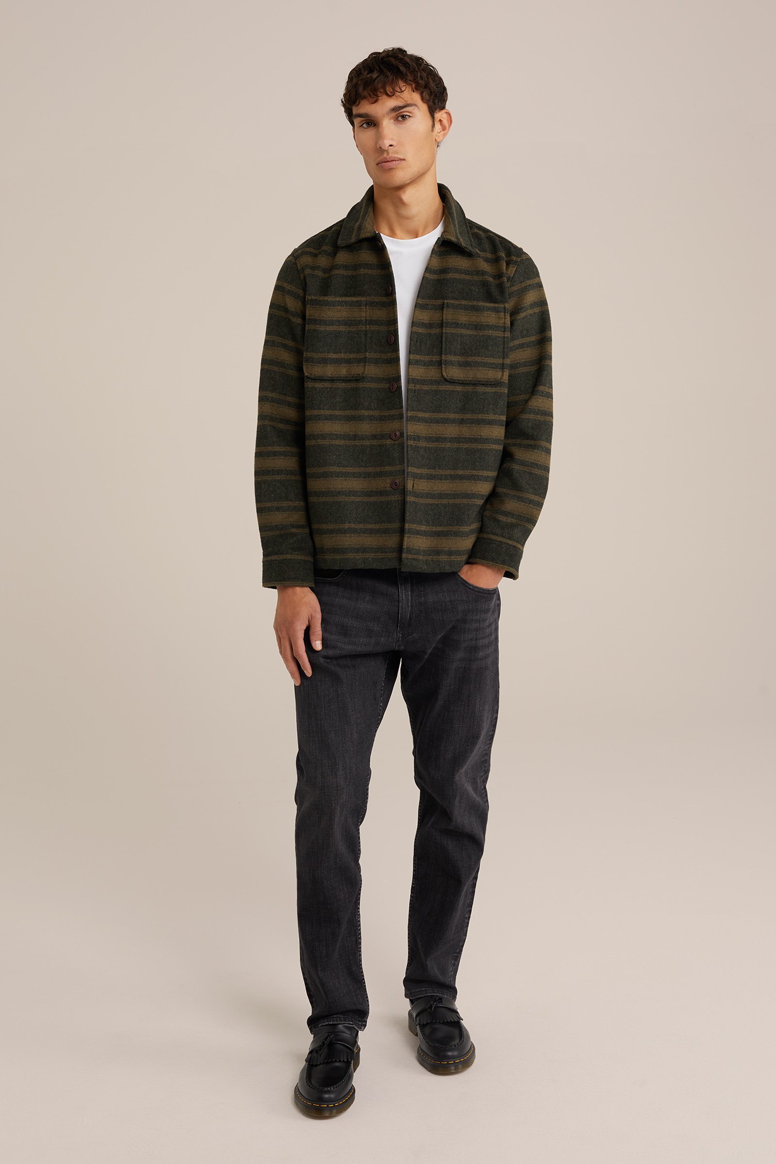 overshirt met dessin WE Fashion Legergroen