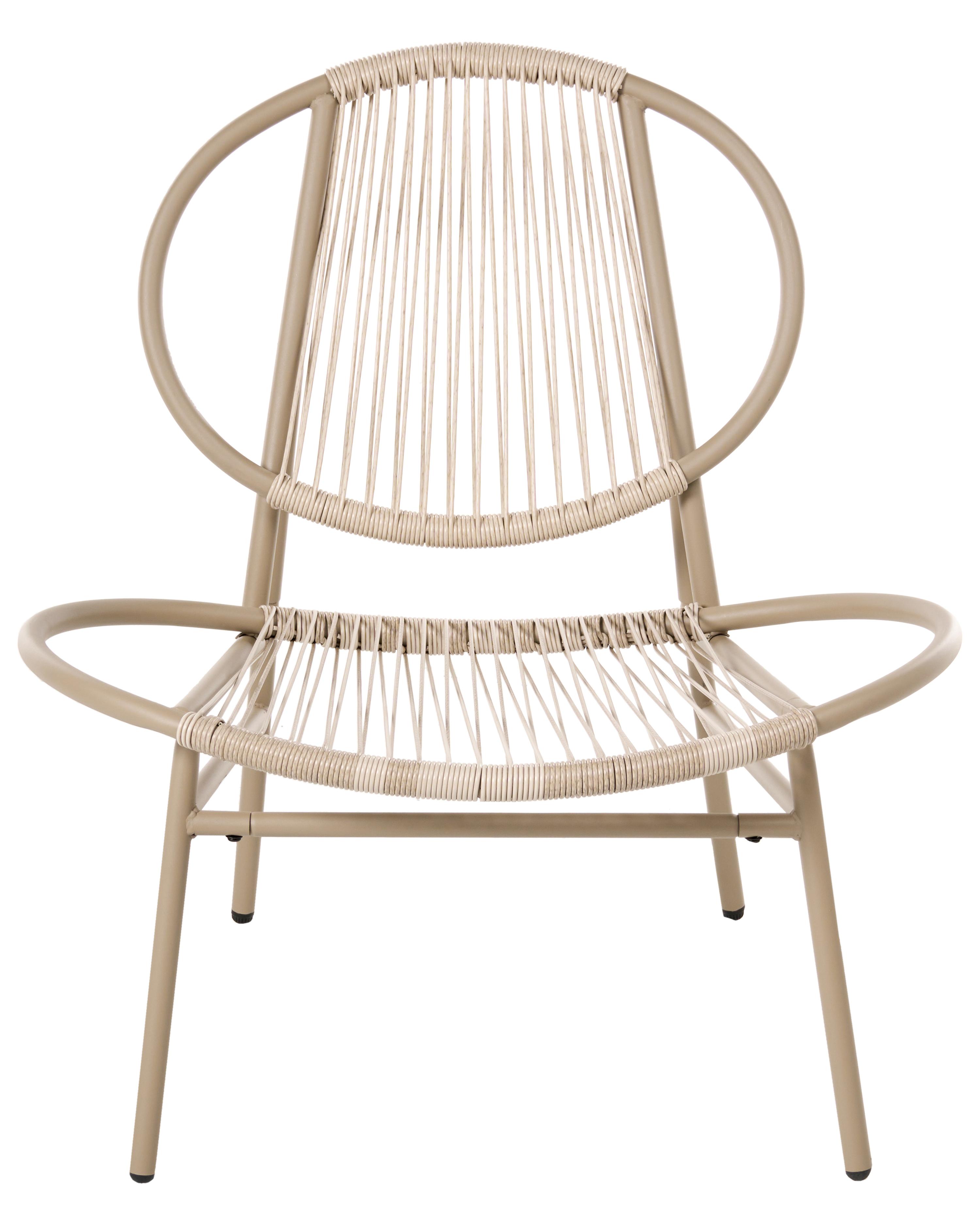Tuinstoel OVARO PE rotan Beige