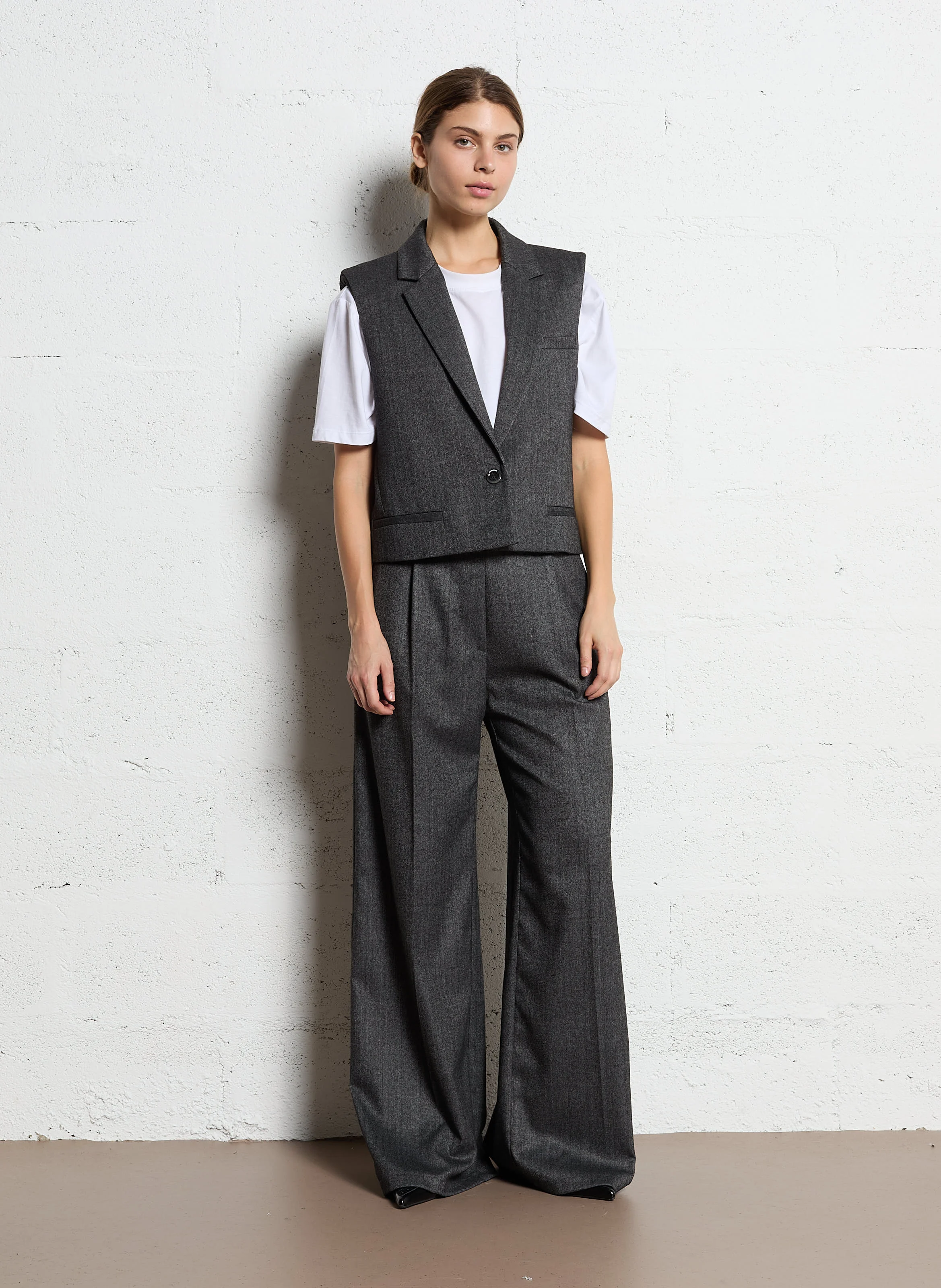 Pantalon palazzo | Gris
