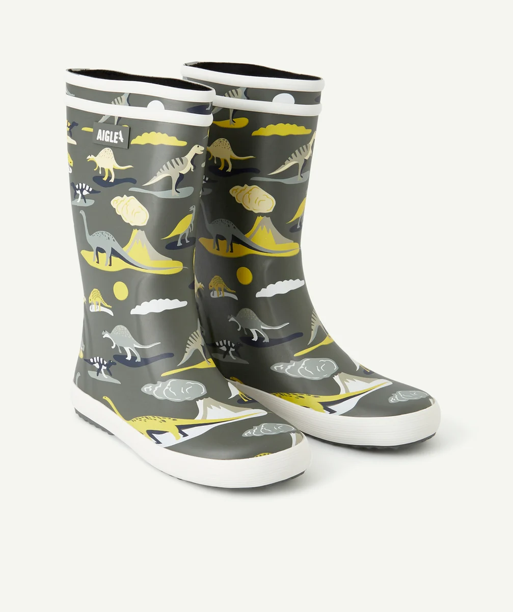 AIGLEBOTTES EN CAOUTCHOUC KAKI IMPRIMÉ DINOSAURE LOLLYPOP 2