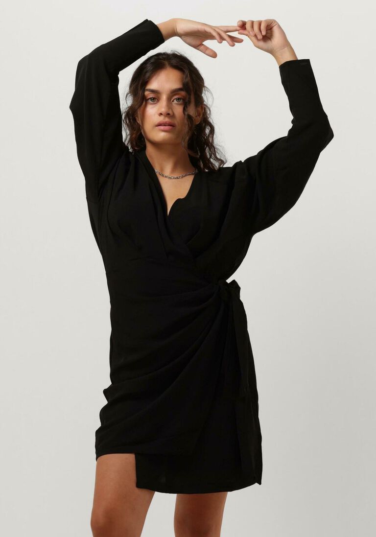 FREEBIRD zwarte freebird mini jurk wv-drape-2-pes-23-3