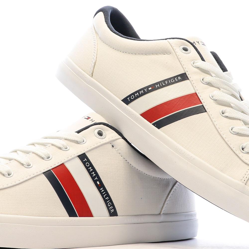 Tommy Hilfiger Baskets Blanche/Marine Rayures Homme Tommy Hilfiger Détail