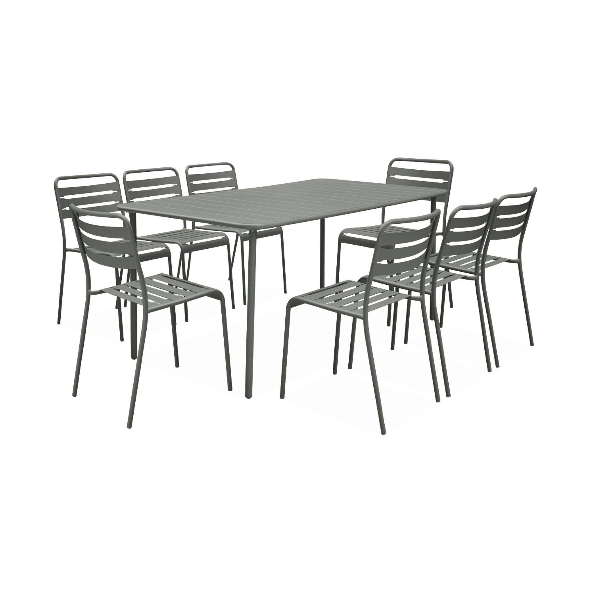 sweeek - Tuintafel met 8 stoelen metaal