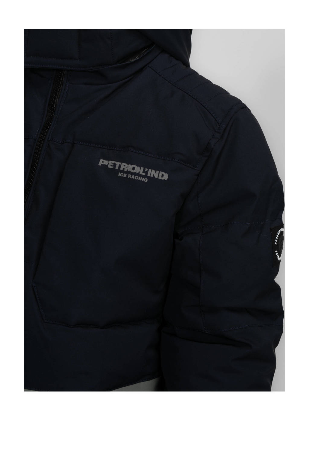 Petrol Industries gewatteerde winterjas donkerblauw/olijfgroen