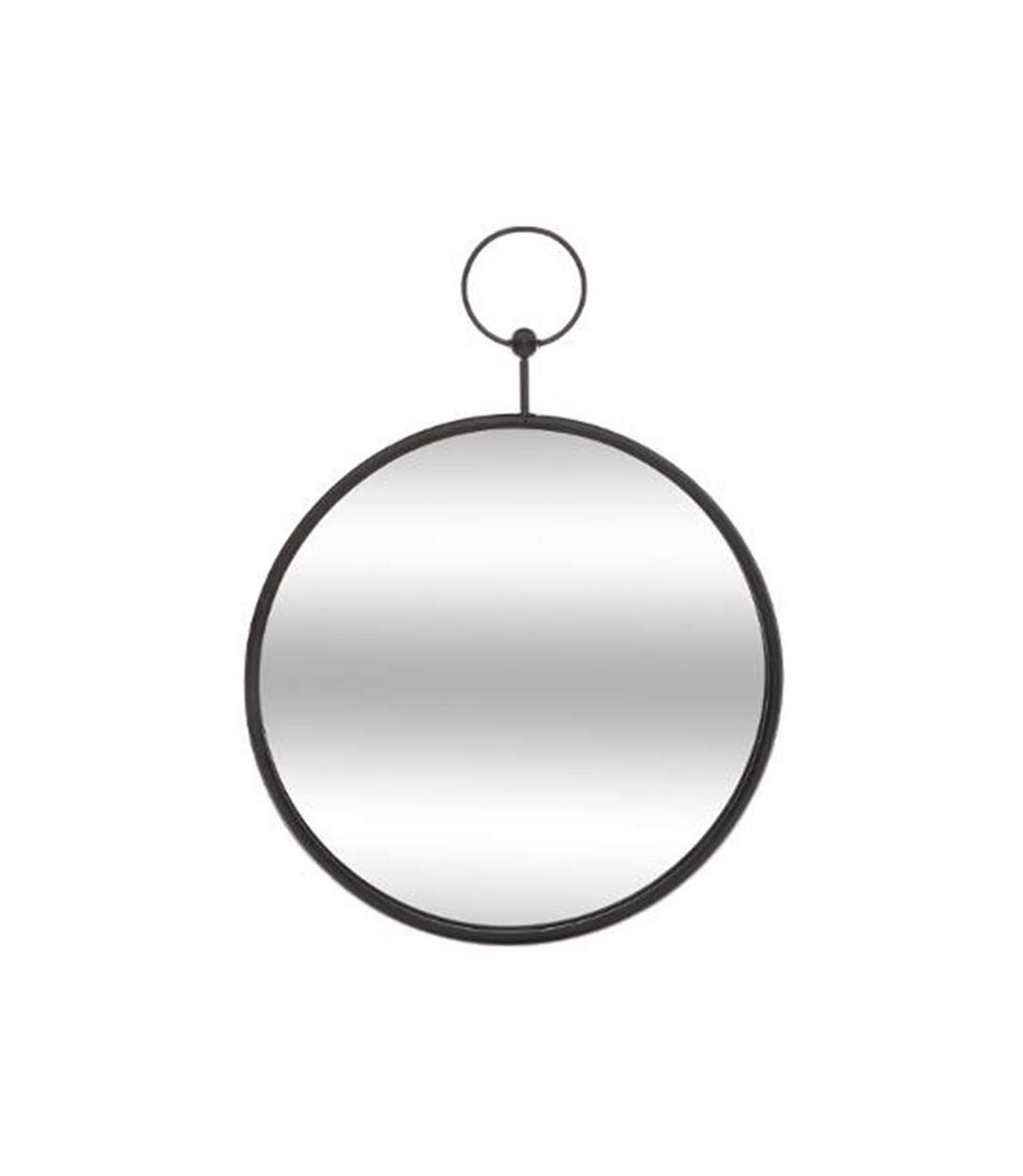 Miroir Mural en Métal Home Gousset 30cm Noir