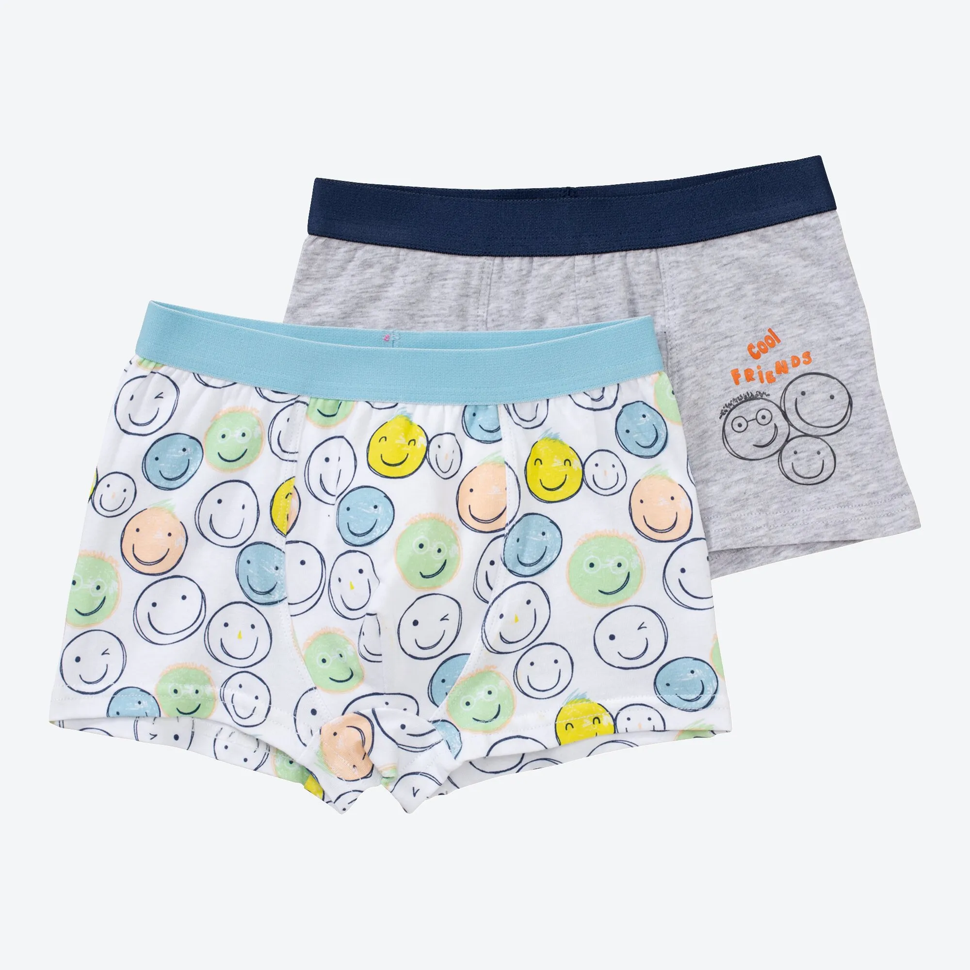 Jungen-Retroshorts mit Smiley-Muster, 2er-Pack