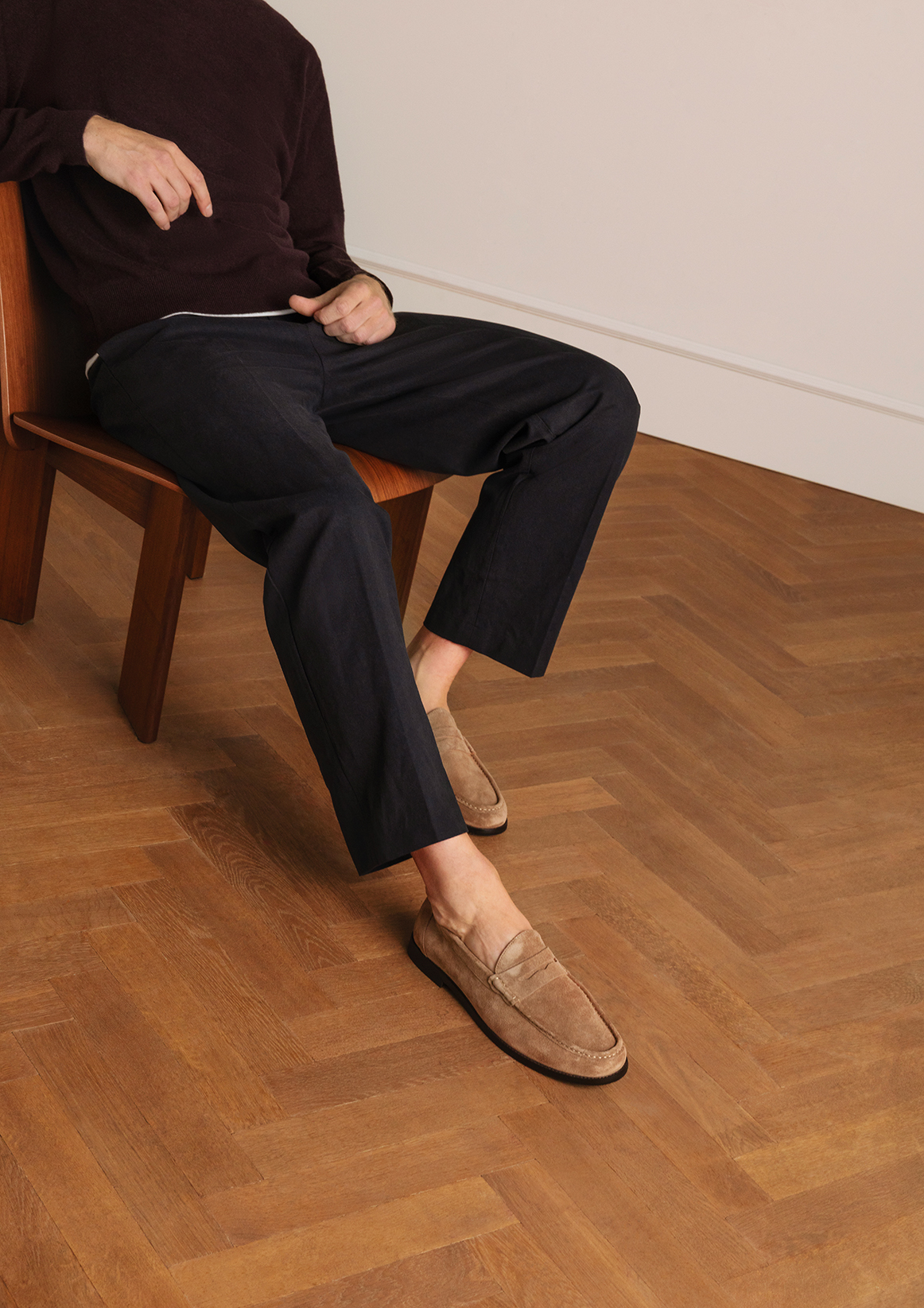 Taupe suède loafers