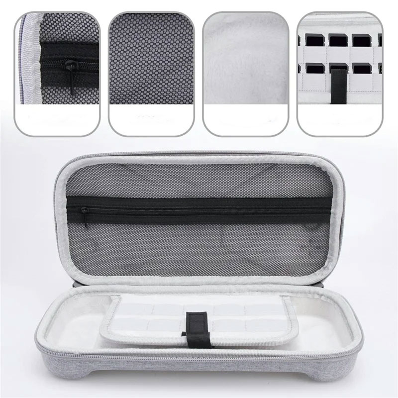 Tragbare Hardcase Reise Tasche Schutztasche inkl. Joy-Con Schutzhüllen für Nintendo Switch 2 - Grau / Blau / Rot