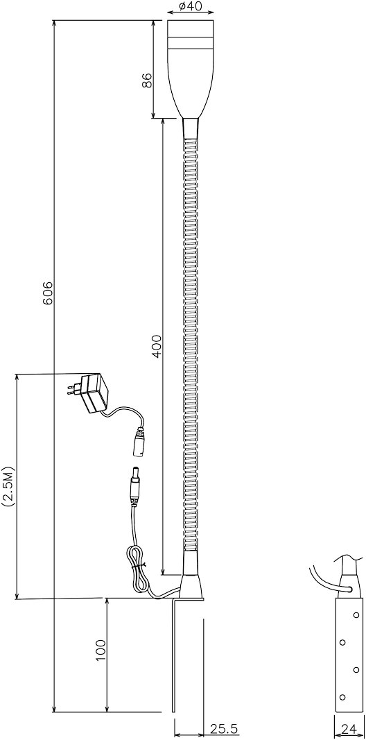Senssilo seng/reol lampe Hvit LED 4,5W