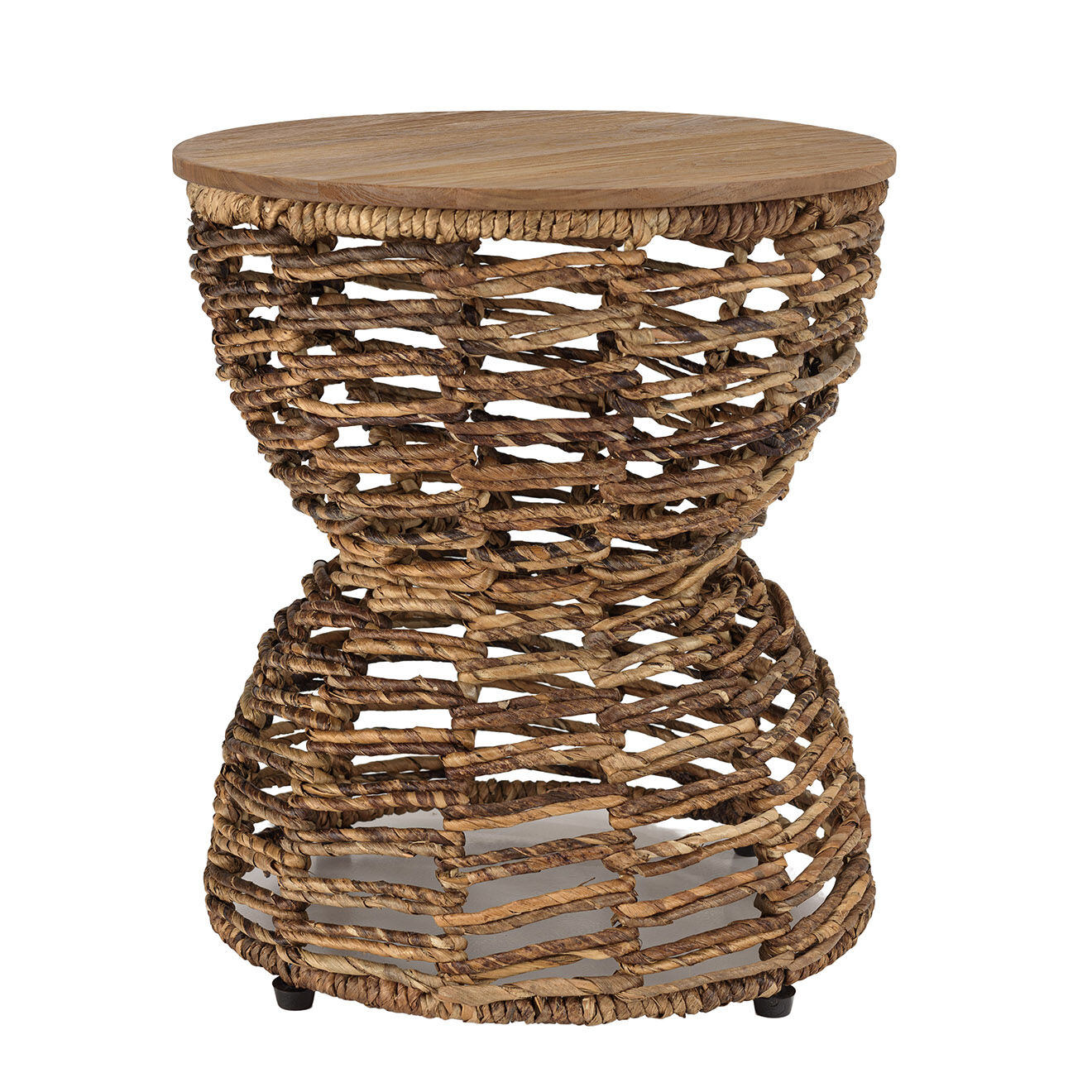 Macabane Tabouret assise amovible en bois de teck recyclé Sixtine bois - 41x41x46 cm