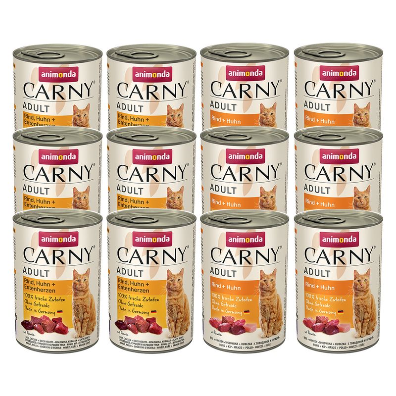 Lot 4 saveurs animonda Carny Adult 12 x 400 g à prix discount sur bitiba.fr