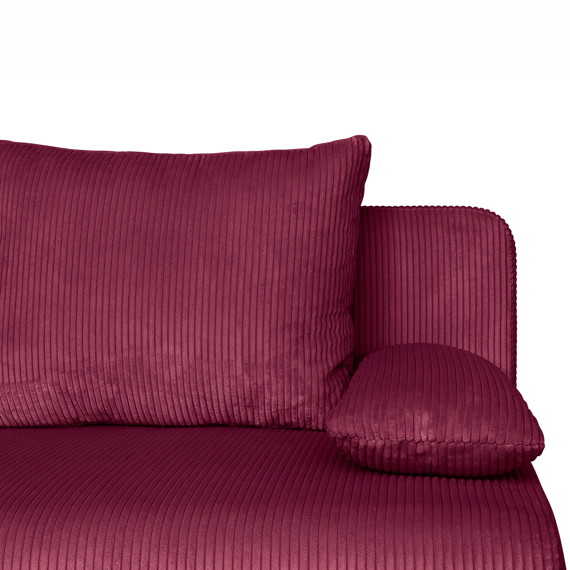 Schlafsofa - rot - inklusive Kissen - Cordbezug