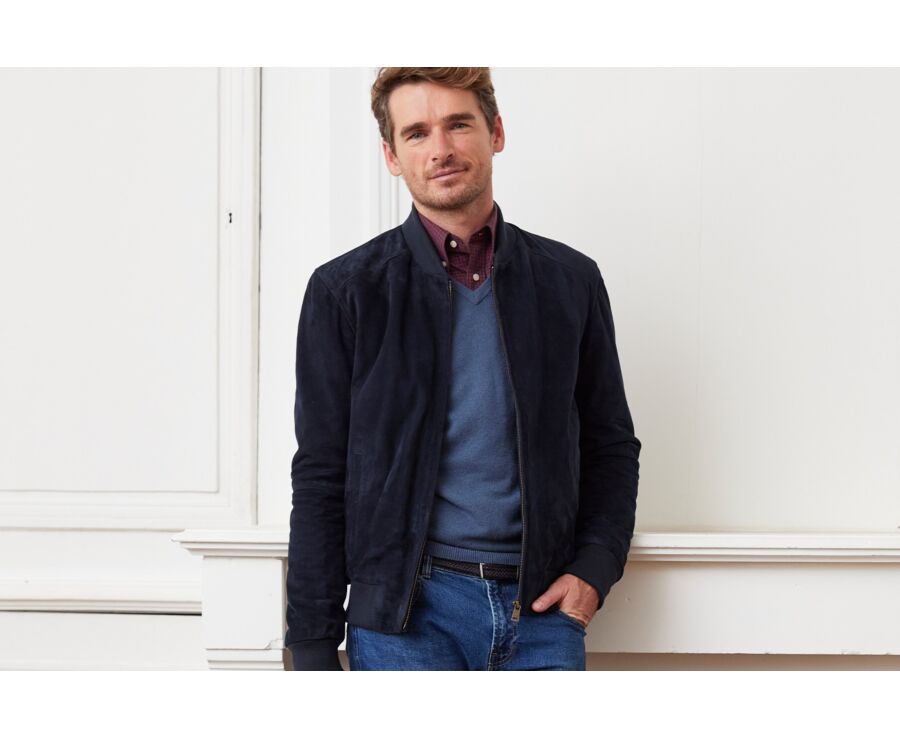 Blouson homme cuir Marine - SEAN